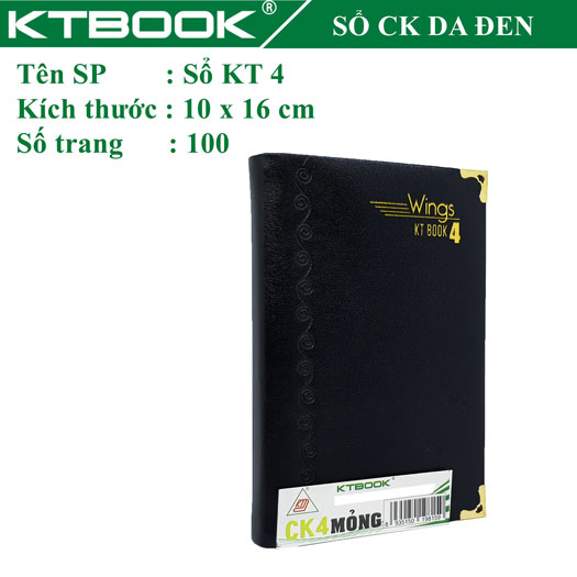 [NEW] gói 5 cuốn Sổ ghi chép Bìa Da Đen cao cấp KT 4 dòng kẻ ngang khổ A6 - 100 trang