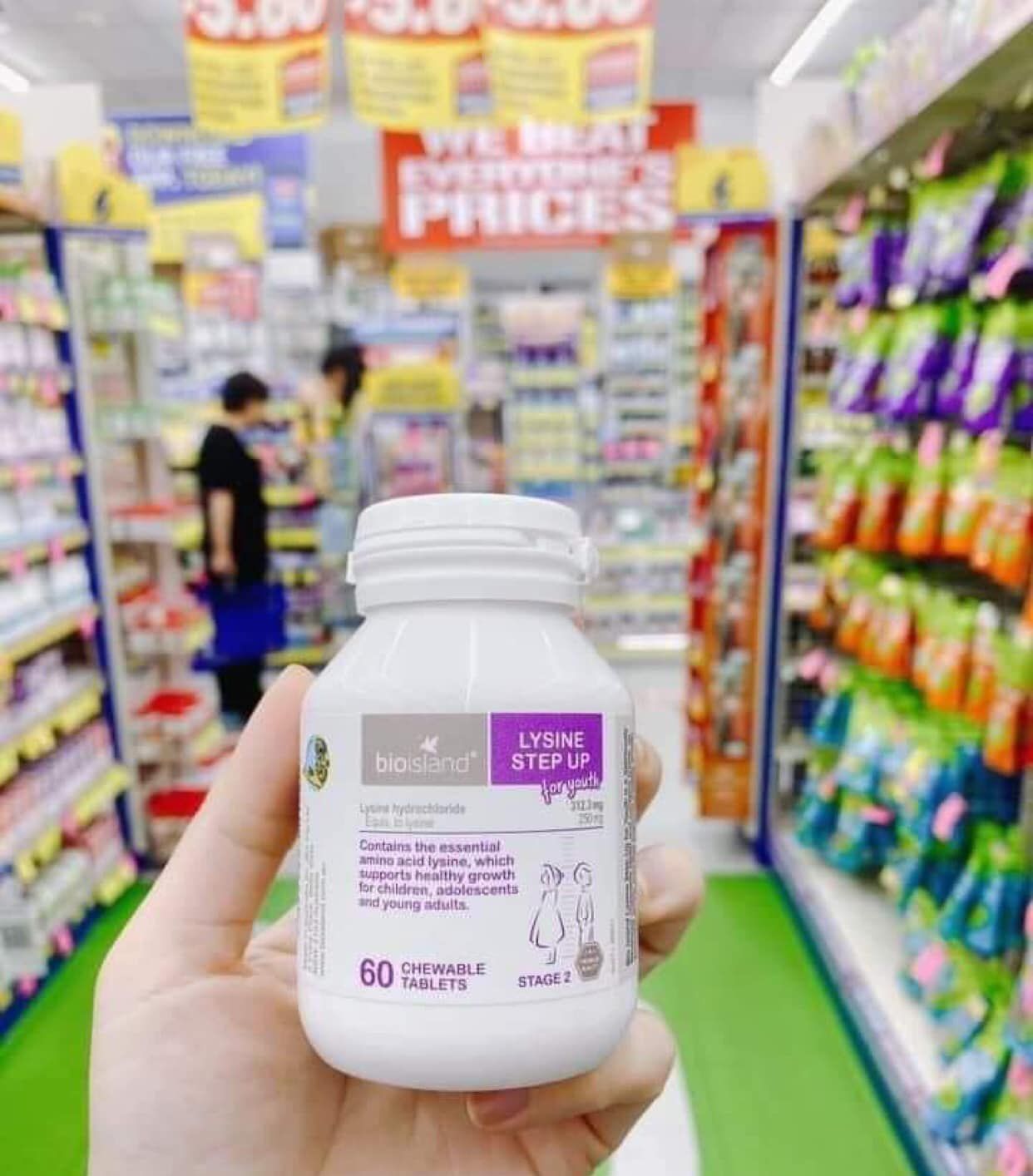 Lysine viên (cho trẻ từ 6y trở lên)