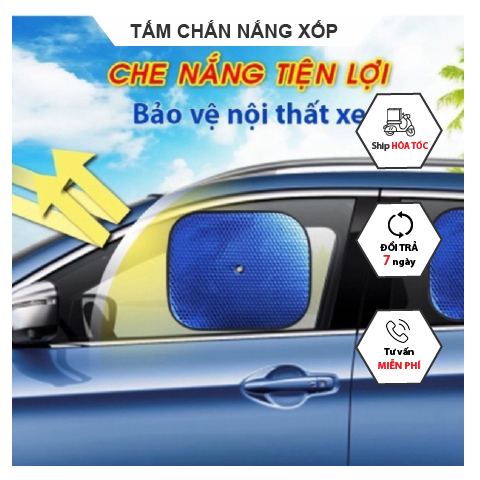 Bộ 2,4 miếng che nắng kính ô tô, tấm chắn nắng dày dặn chống nóng, miếng chắn nắng xốp che kính lái ô tô