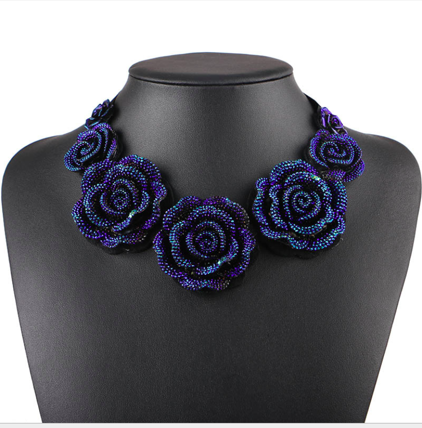 Vòng cổ nữ choker chuỗi hoa hồng sang chảnh kèm video