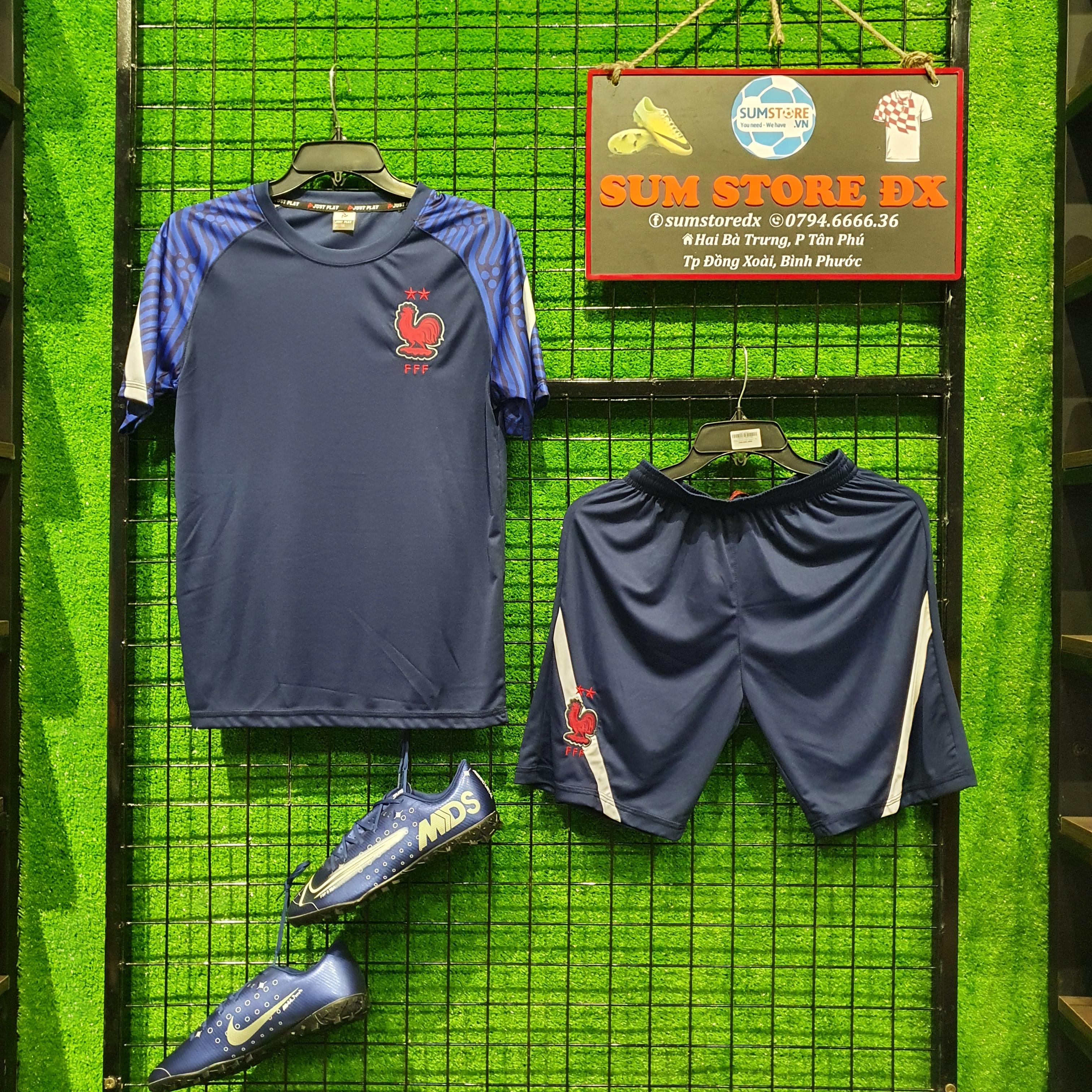 Áo Bóng Đá  - Đồ Đá Banh Pháp Euro Xanh Đen Cực Chất Vải Thun Lạnh Cao Cấp (Có Kèm Hình Thật)