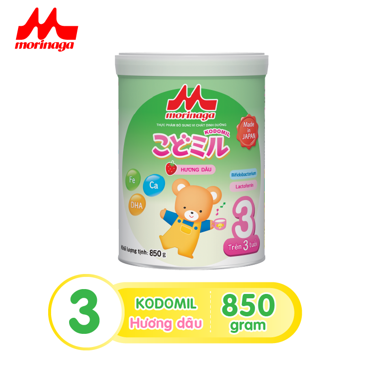 thùng 8 lon sữa morinaga kodomil số 3 hương dâu nhật bản 850g tăng sức đề 4