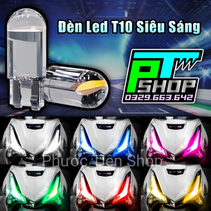 Đèn led t10 yobis gắn demi, đồng hồ, xinhan xe future, rsx, wave 110