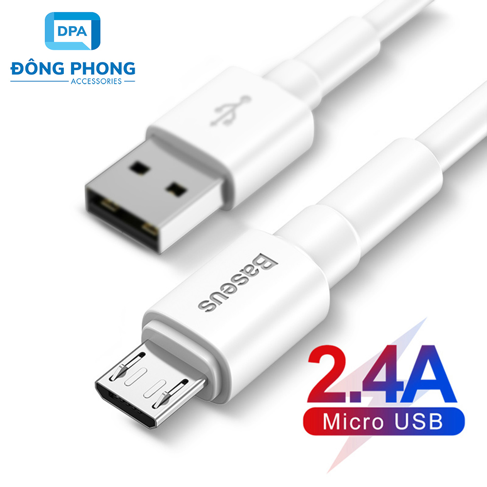 Cáp sạc nhanh baseus mini white cổng micro usb chính hãng