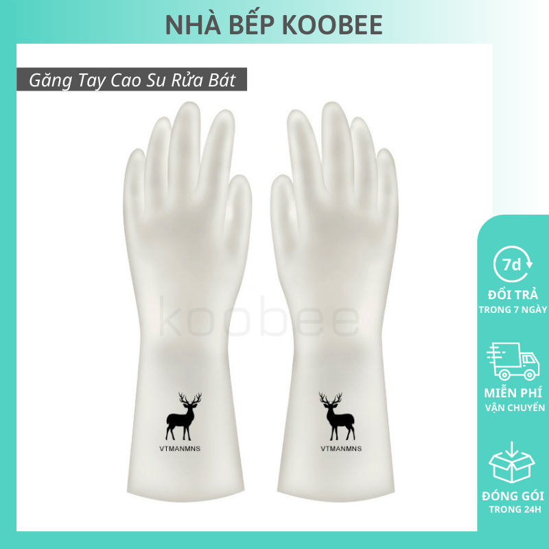 Găng Tay Rửa Bát Làm Bếp Găng Tay Cao Su Siêu Dai Không Mùi KooBee (NB12)