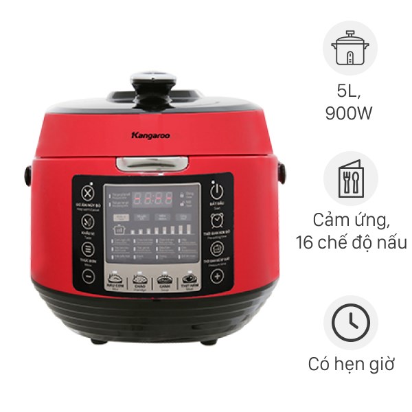 Nồi áp suất điện Kangaroo KG5P3 5 lít hàng trưng bày 98-99% Loại nồi: Nồi áp suất điện5 lít900W Hầm thịtLàm bánhNấu canh Nấu cháo