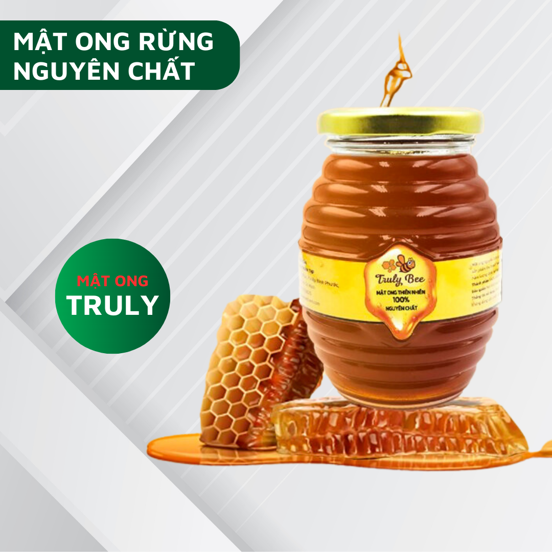 Mật ong tự nhiên nguyên chất - mật ong rừng tây nguyên 500 ml, cam kết mật thật 100% không pha