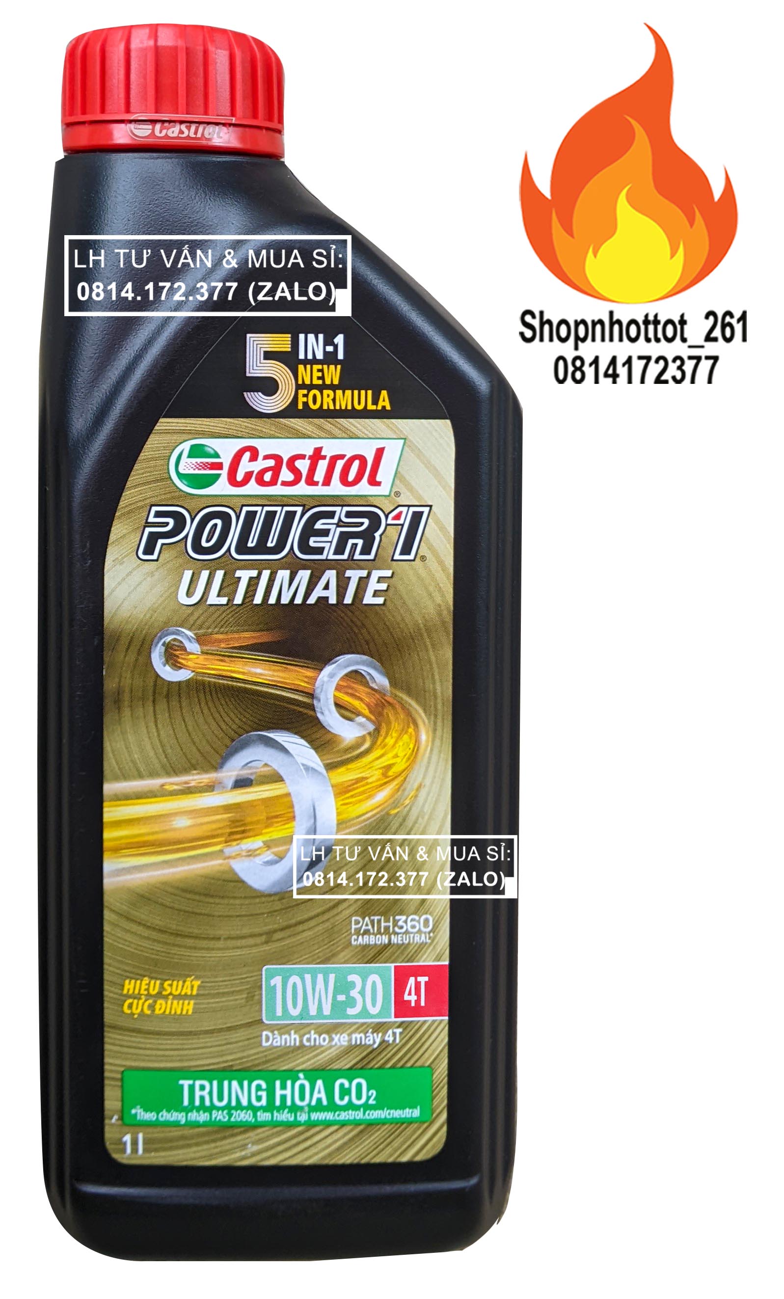 Dầu nhớt tổng hợp xe số Castrol Power-1 Ultimate 10w30 1.000ml (1L)- ( Mẫu Mới)