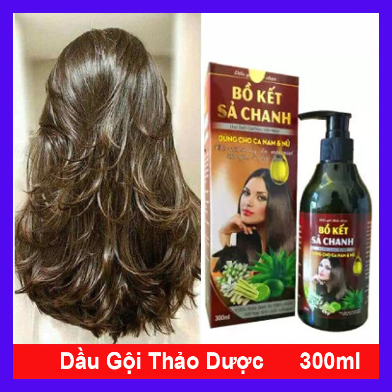 DẦU GỘI BỒ KẾT SẢ CHANH THIÊN NHIÊN MỀM SUÔN MƯỢT TÓC KÍCH THÍCH MỌC TÓC 300ML - BỒ KẾT NÂU
