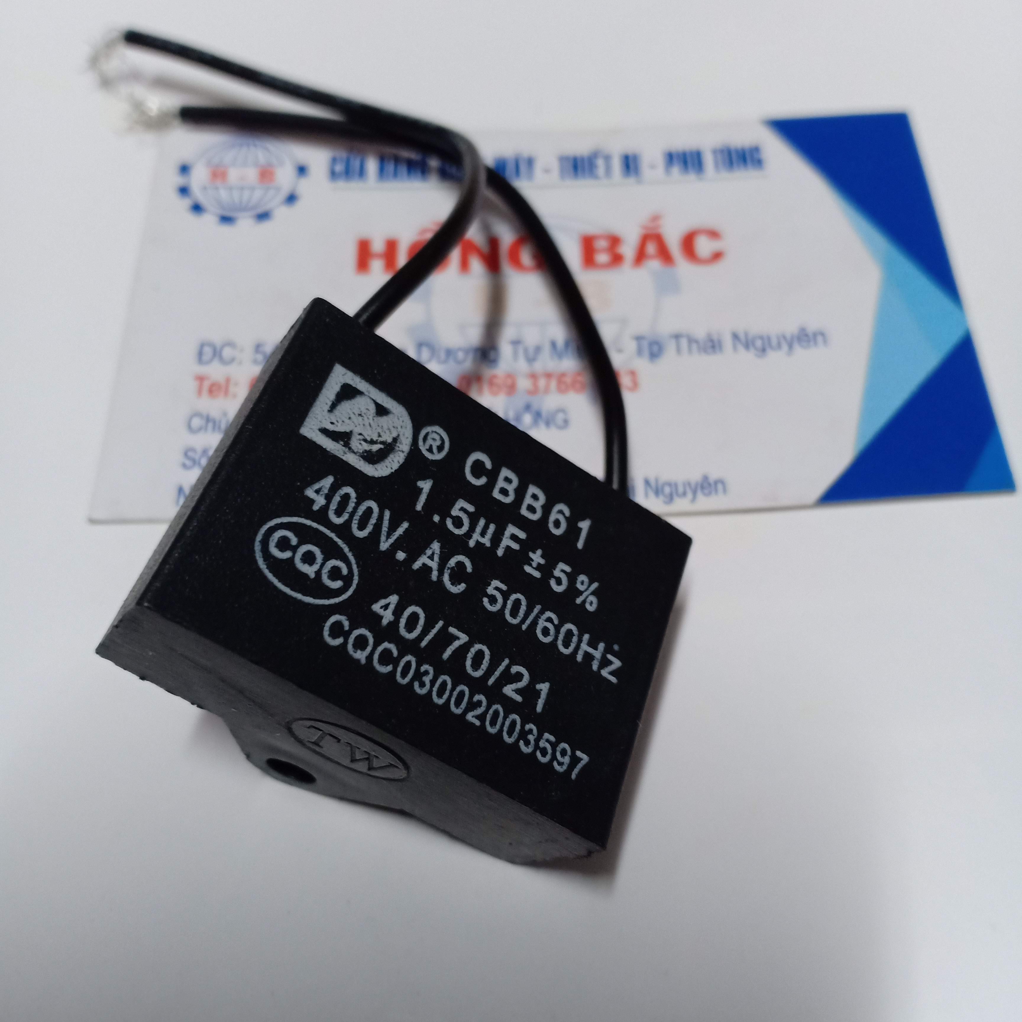 01 Tu điện 1.5 MF 400VAC - Tụ quạt điện