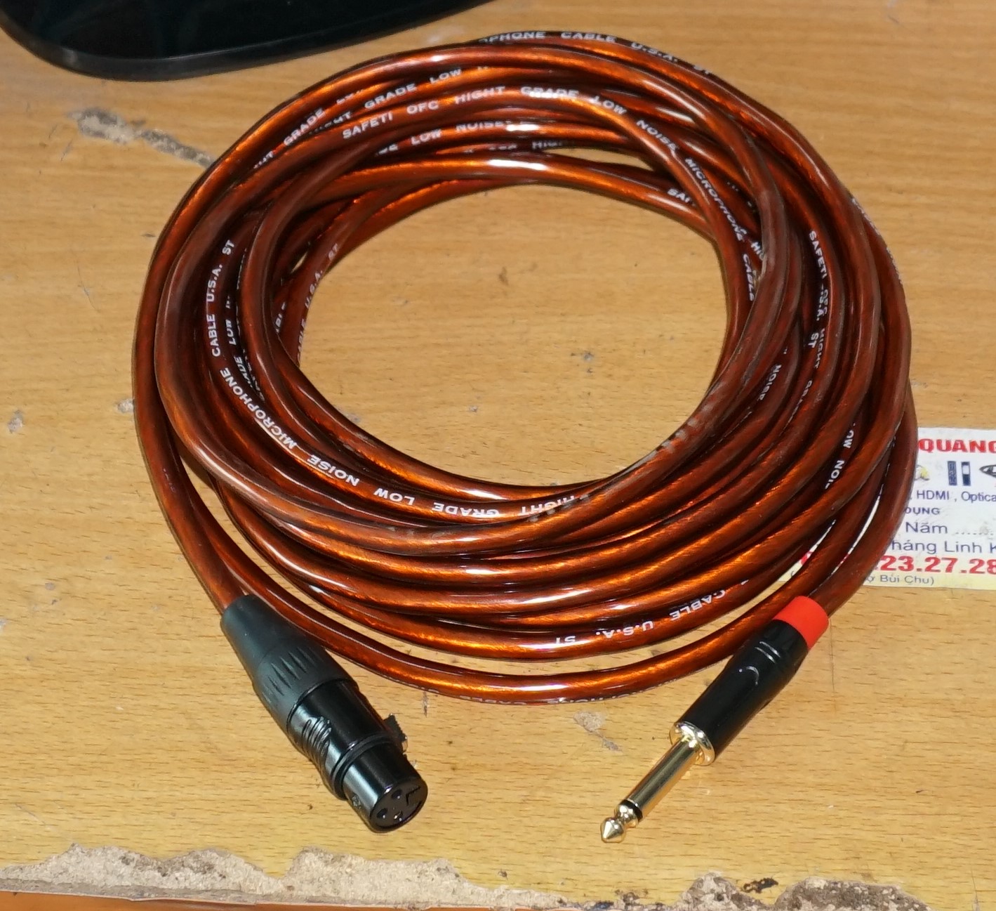 dây micro dài 5m loại tốt màu vàng mật ong