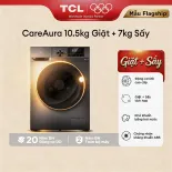 【Máy Giặt & Sấy】TCL CareAura Giặt 10.5kg + Sấy 7kg - Động Cơ DD Cao Cấp - Kháng Khuẩn ABS-  TWD105-P122DG - Máy Giặt Sấy Cửa Trước - Bảo Hành Động Cơ 20 Năm - 【 FREE LẮP ĐẶT CƠ BẢN TOÀN QUỐC】