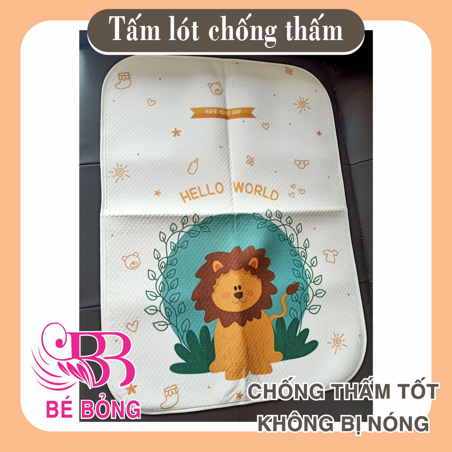 Lót chống thấm 4D mã mới nhất 1 mặt cotton, 2 lớp lưới chống thấm cho bé