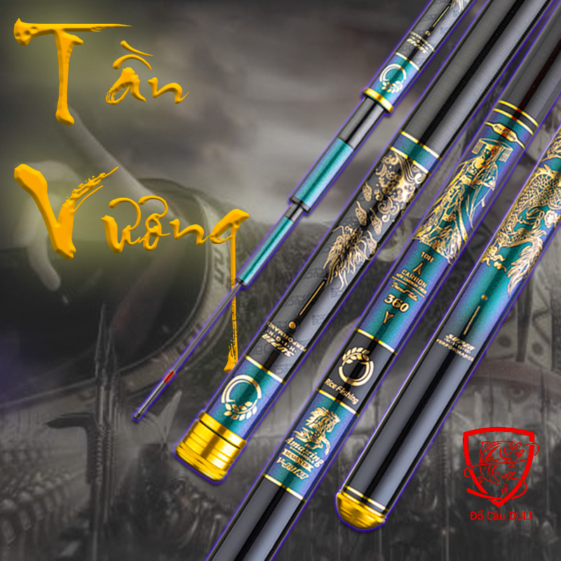 Cần câu tay rice fishing tần vương độ cứng 8h , 10h siêu nhẹ, phân bố lực 19 chuyên câu đài, câu đơn cc-20