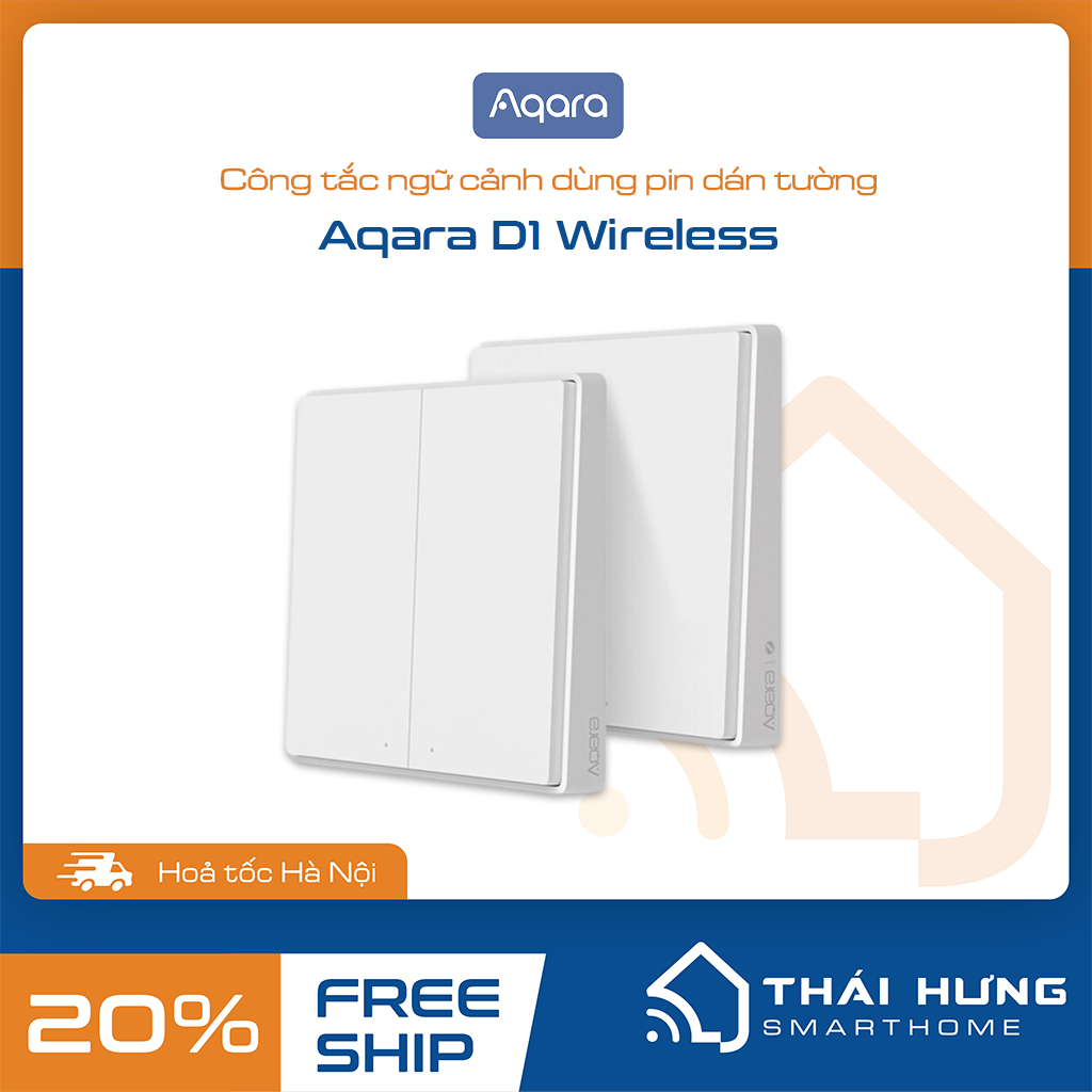 Công tắc thông minh dán tường - Aqara D1 Zigbee, dùng pin