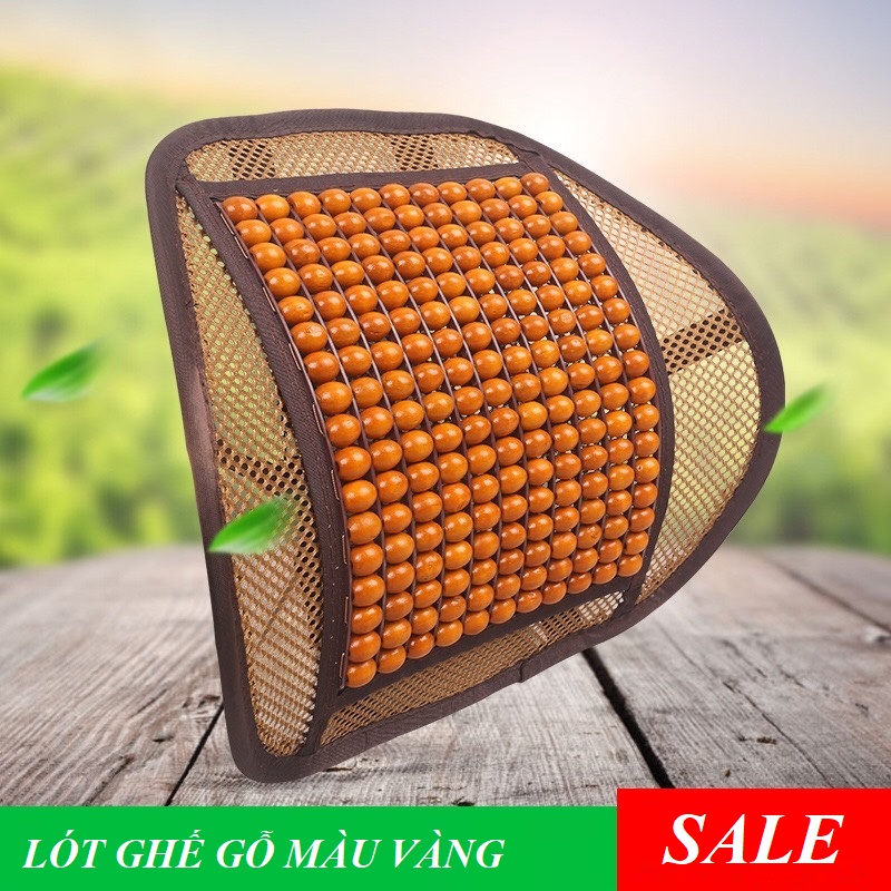 Miếng lót ghế bằng gỗ có tựa lưng - Đệm lót ghế gỗ - Bọc ghế gỗ có tựa lưng dùng cho ô tô văn phòng làm từ gỗ cao cấp có lỗ thoát khí thoáng mát
