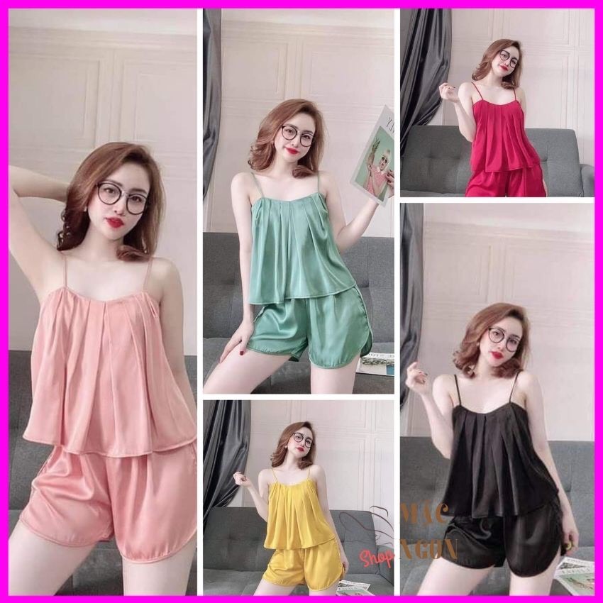 Bộ đùi dây satin nhúng ngực siêu mát bn004