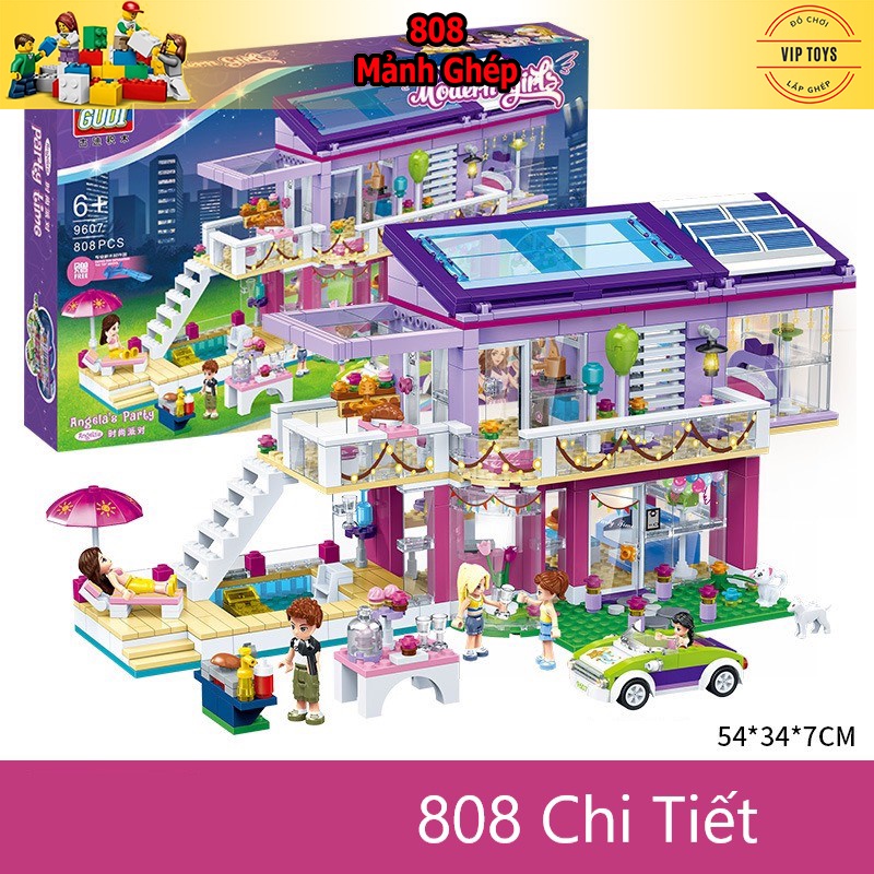 808 mảnh - bộ đồ chơi lắp ghép lâu đài công chúa hoàng tử, lắp ráp búp bê – đồ chơi lắp ráp friends bé gái