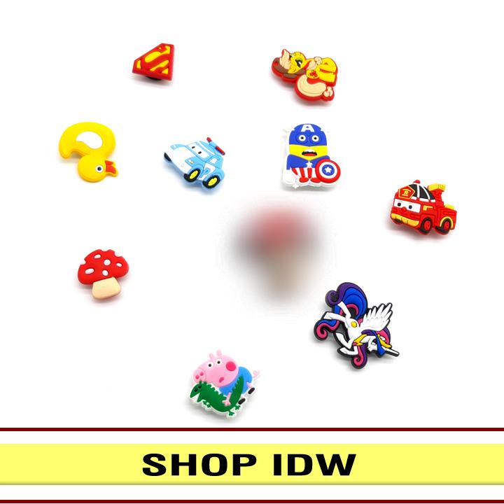 Bộ 10 cái sticker 2d gắn dép nữ bít mũi dép sục idw s4042