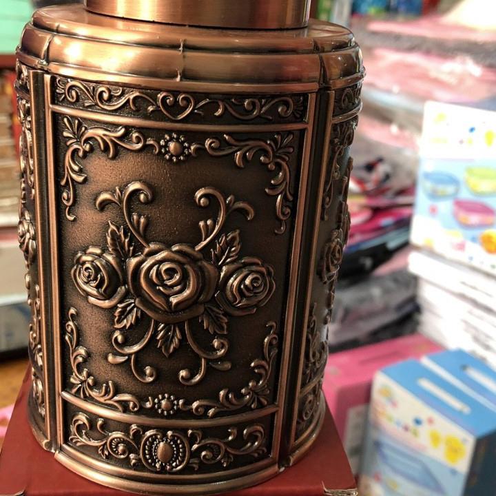 Hộp đựng chè đồng giả cổ kiểu dáng sang trọng cho phòng khách