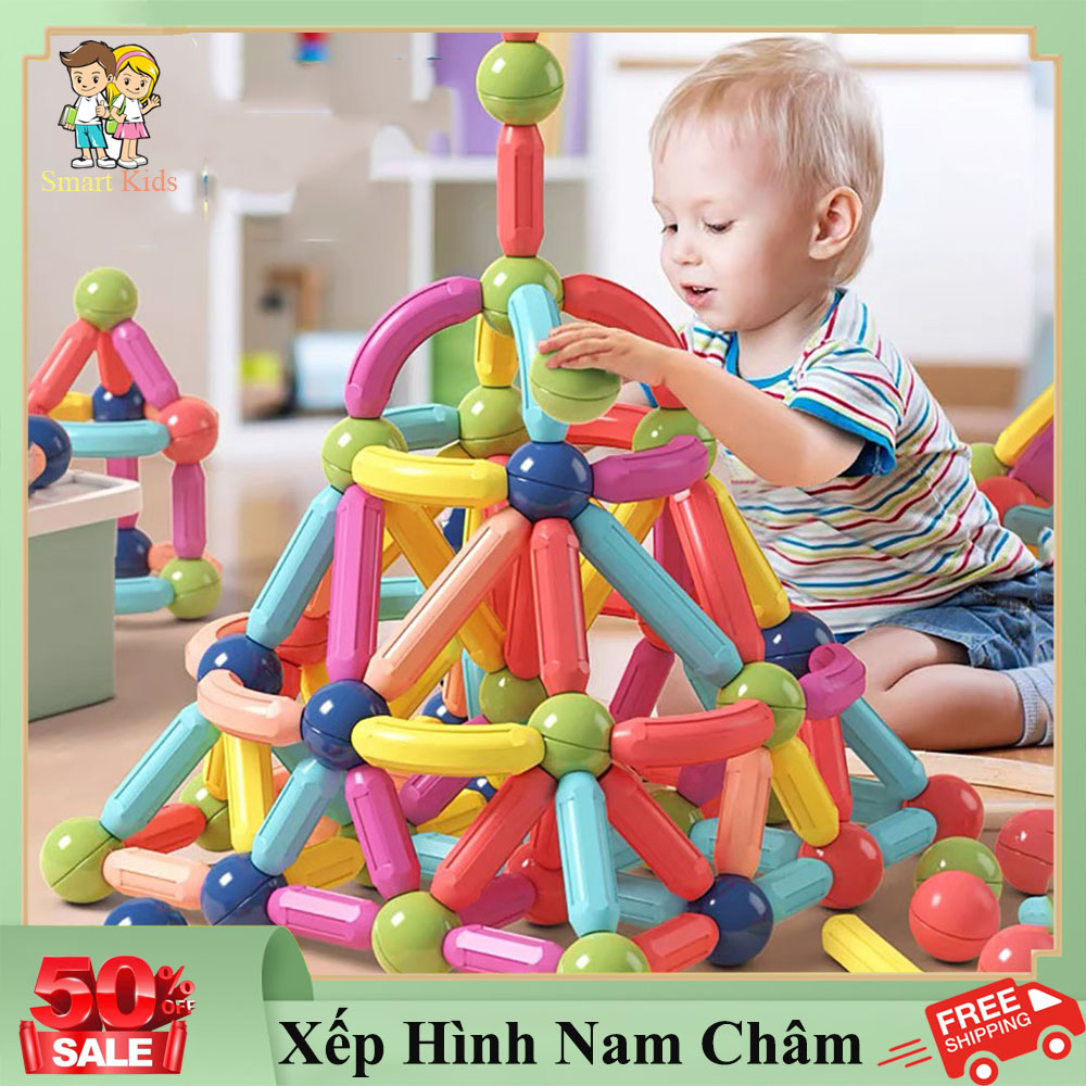 Đồ chơi trẻ em xếp hình nam châm thông minh nhiều chi tiết khơi dậy tư duy sáng tạo cho bé.