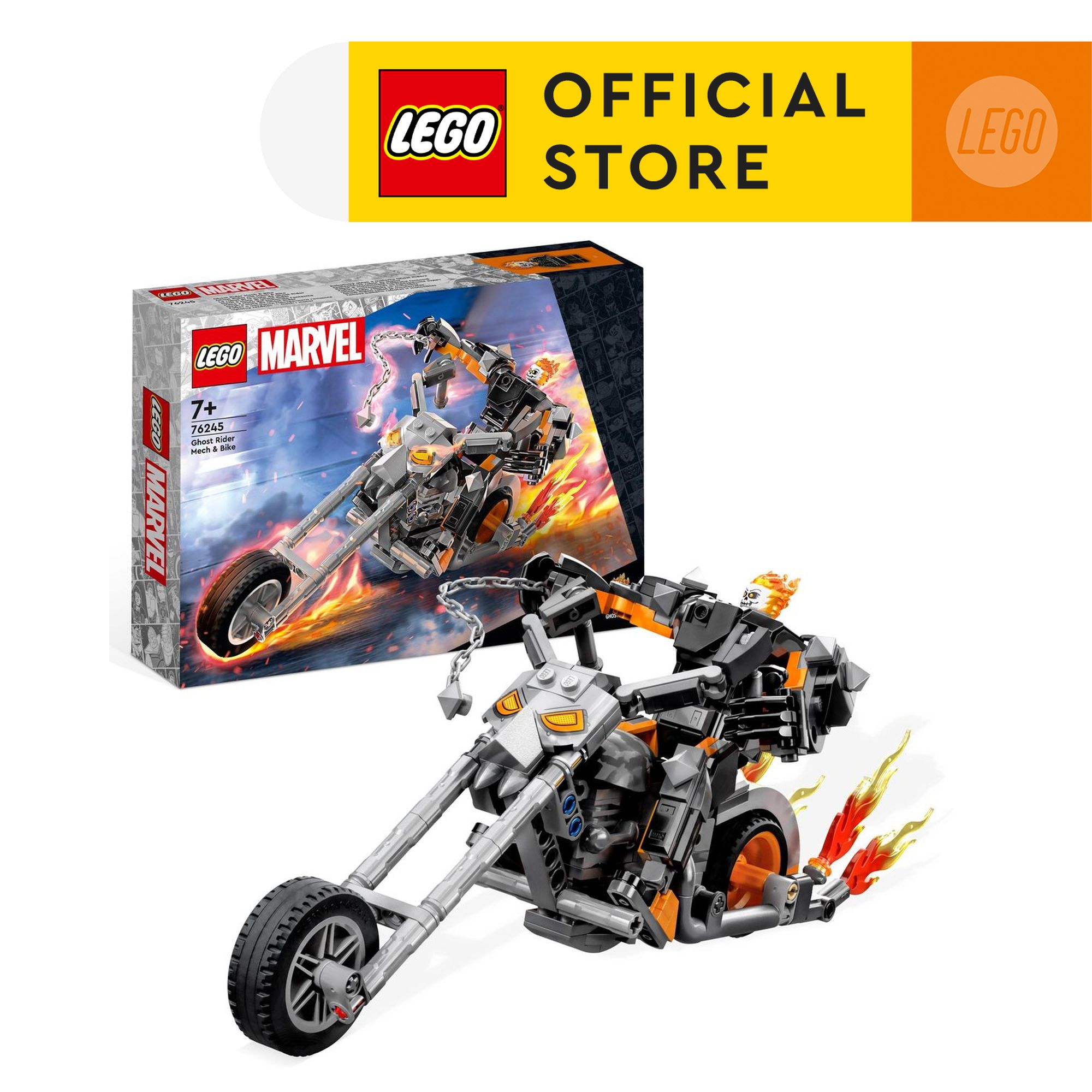 Lego superheroes 76245 đồ chơi lắp ráp xe đua mô tô của ma tốc độ