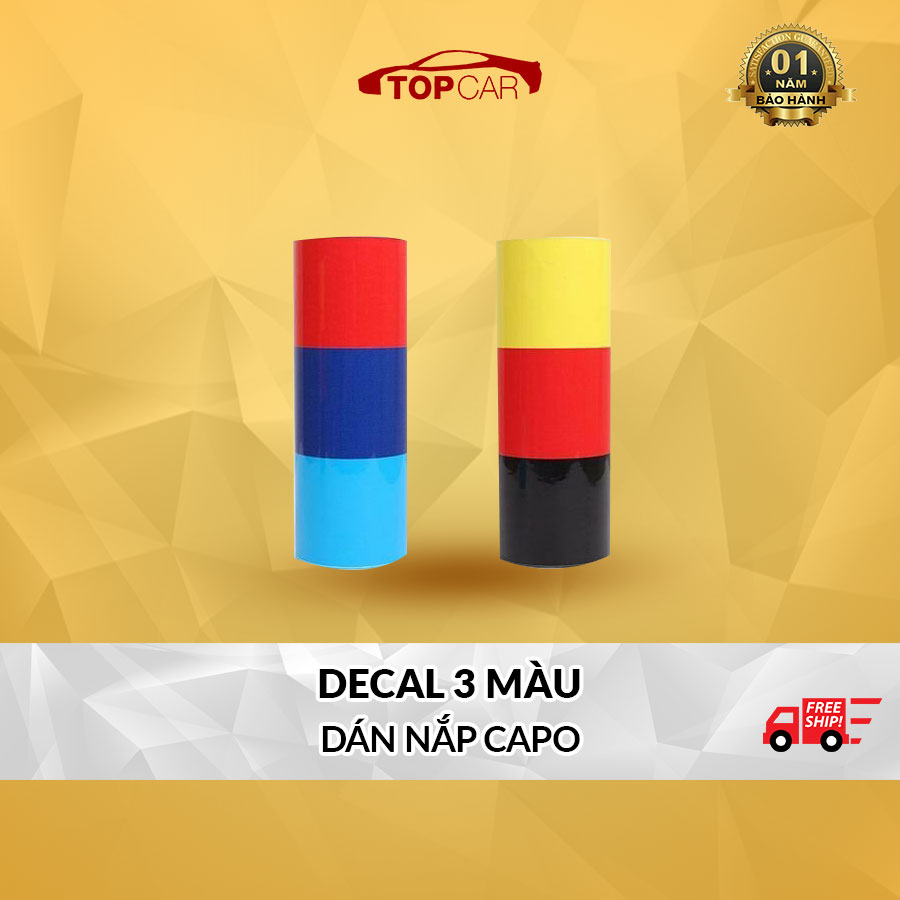 DECAL Trang Trí Sọc Cờ 3 Màu - TẶNG DỤNG CỤ DÁN