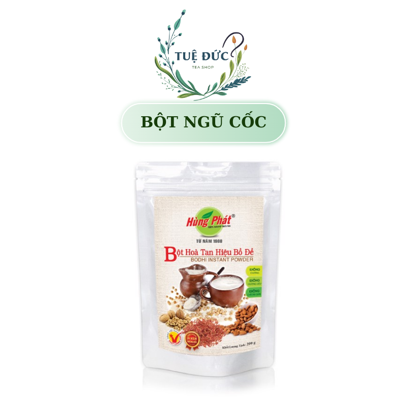 Bột bồ đề hòa tan không đường hùng phát - bữa ăn nhẹ ngũ cốc đủ chất - bịch 200g - tuệ đức phân phối chính hãng