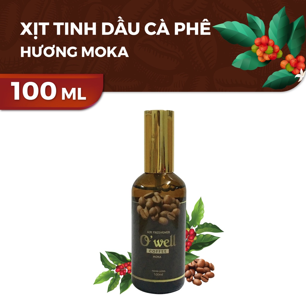 Xịt tinh dầu owell hương cafe khử mùi lưu hương cho phòng, oto, quần áo