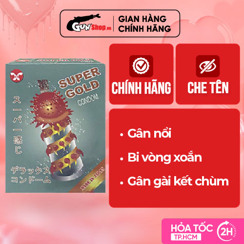 Bao cao su Super G-old gai siêu lớn - Hộp 2 cái | GUNSHOP VIỆT NAM