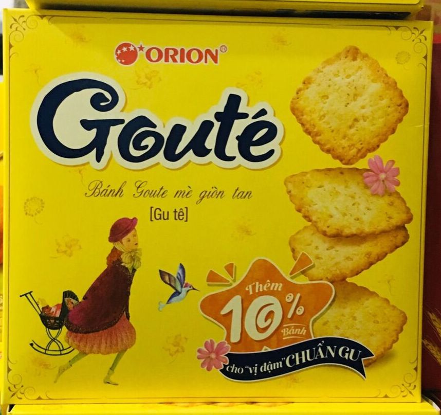 Bánh Goute mè đen Orion hộp 8 gói