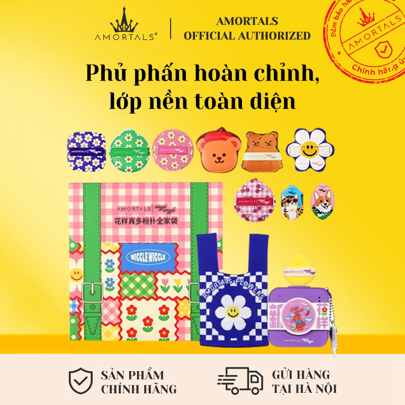 Bông mút phấn Amortals trang điểm gia đình phong cách khác nhau, bông mút đồng thương hiệu giúp đánh kem nền phấn phủ các loại phấn khác, kem che khuyết điểm chuyên dùng đặc biệt giao hàng nhanh tận nơi