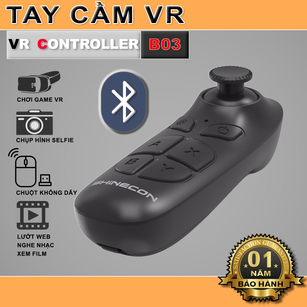 Tay cầm game vr b03 - bluetooth, wireless - hỗ trợ chơi game vr 3d, selfie, xem phim, xem ebook
