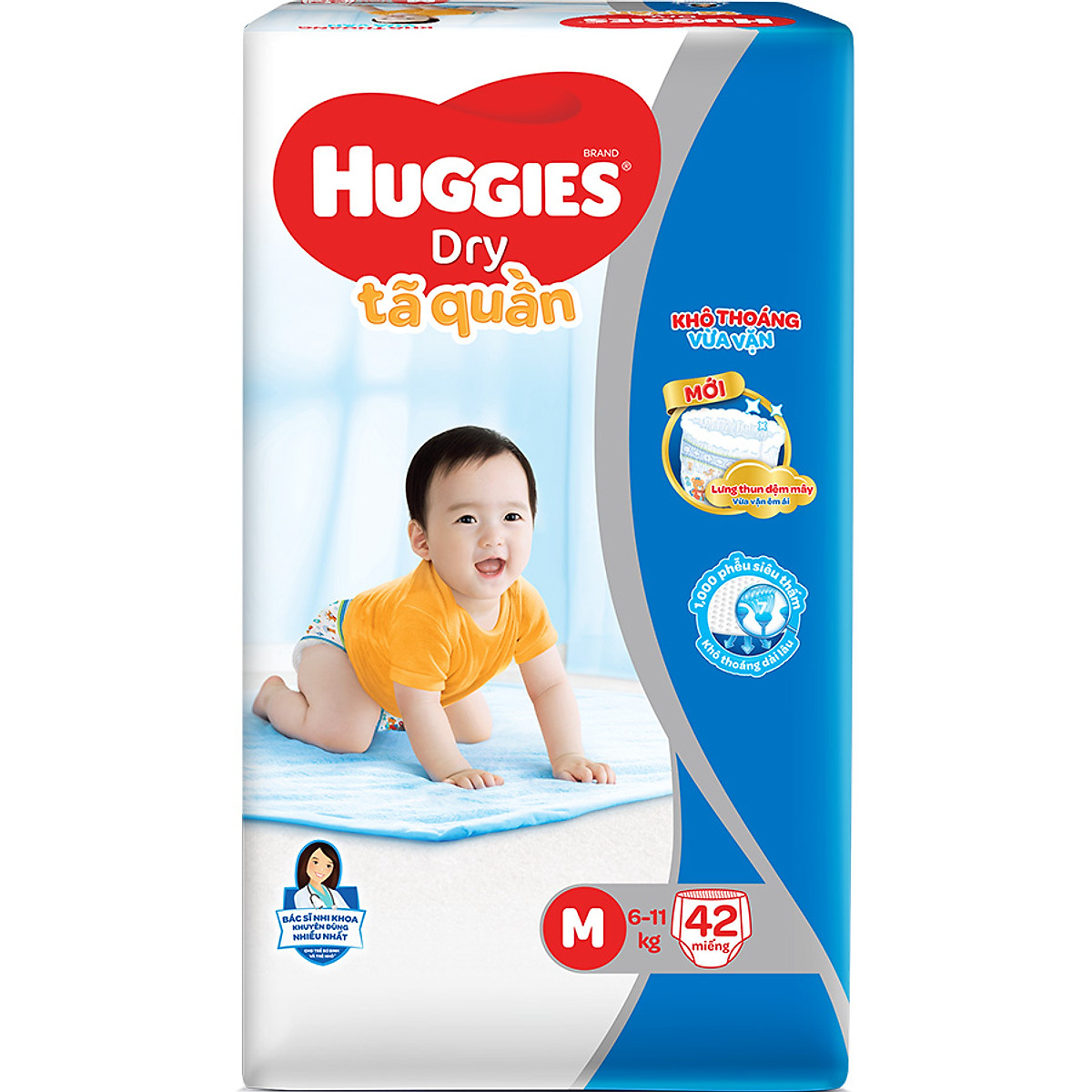Tã quần huggies dry size m 42 miếng