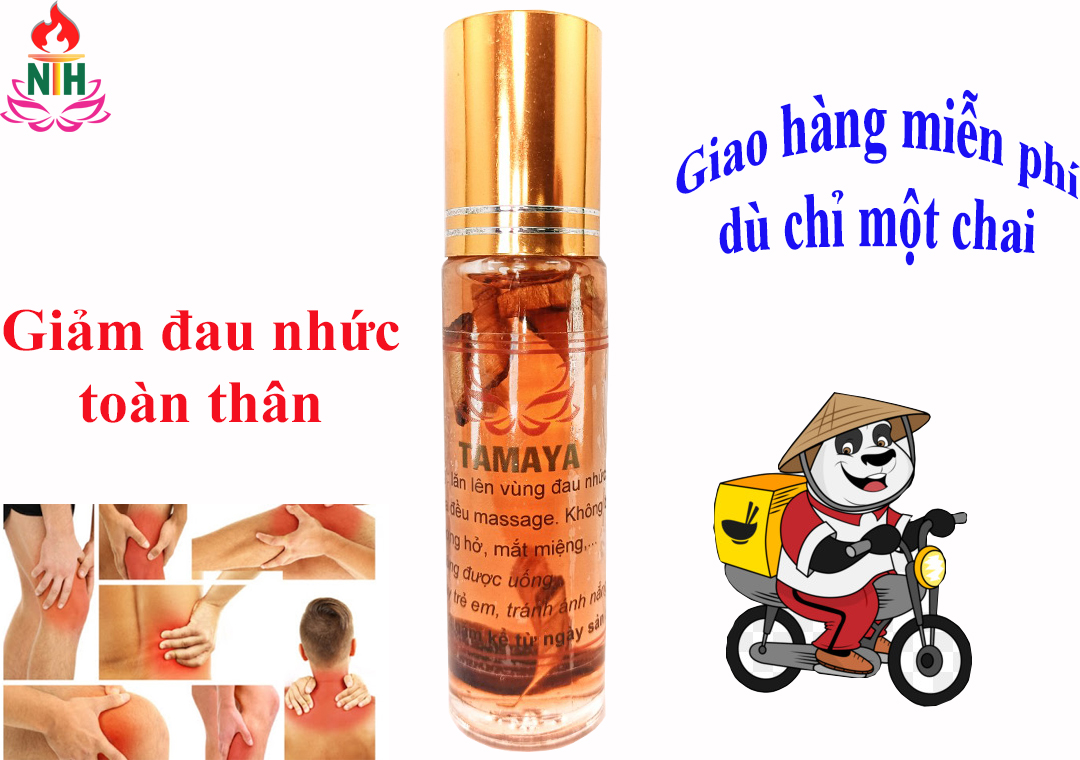 dầu lăn tinh dầu kết hợp thảo dược Tamaya dùng để xoa bóp vai gáy ấm nóng có hương thơm dễ chịu chai 10ml ( dầu ĐỎ Tamaya)