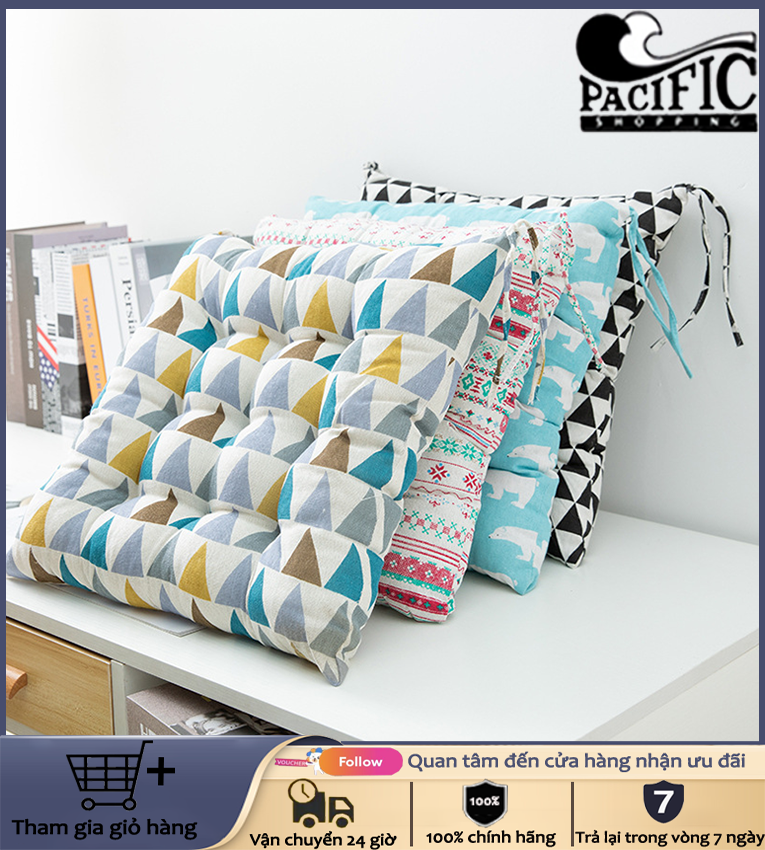Pacific Ghế đệm siêu mềm với dây buộc-45 * 45cm mềm và thoáng khí