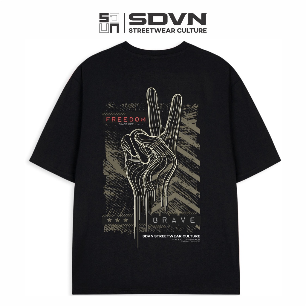 Áo thun unisex nam nữ form rộng sdvn freedom brave
