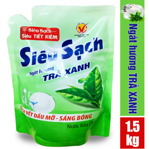 Nước rửa chén Lix 1.5kg hương trà xanh/chanh