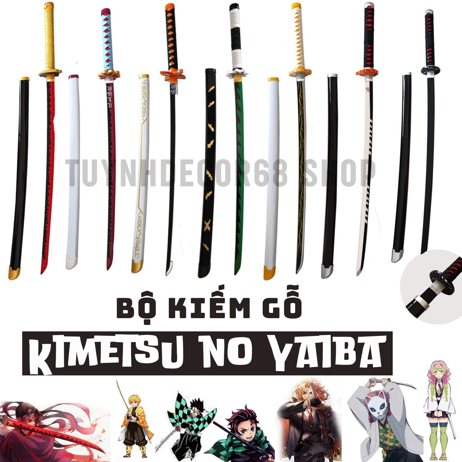 Tặng kệ và Freeship Kiếm Kimetsu no yaiba, Kiếm Regoku, Kiếm Tanjiro, Kiếm Zennitsu, Phong trụ, Thủy