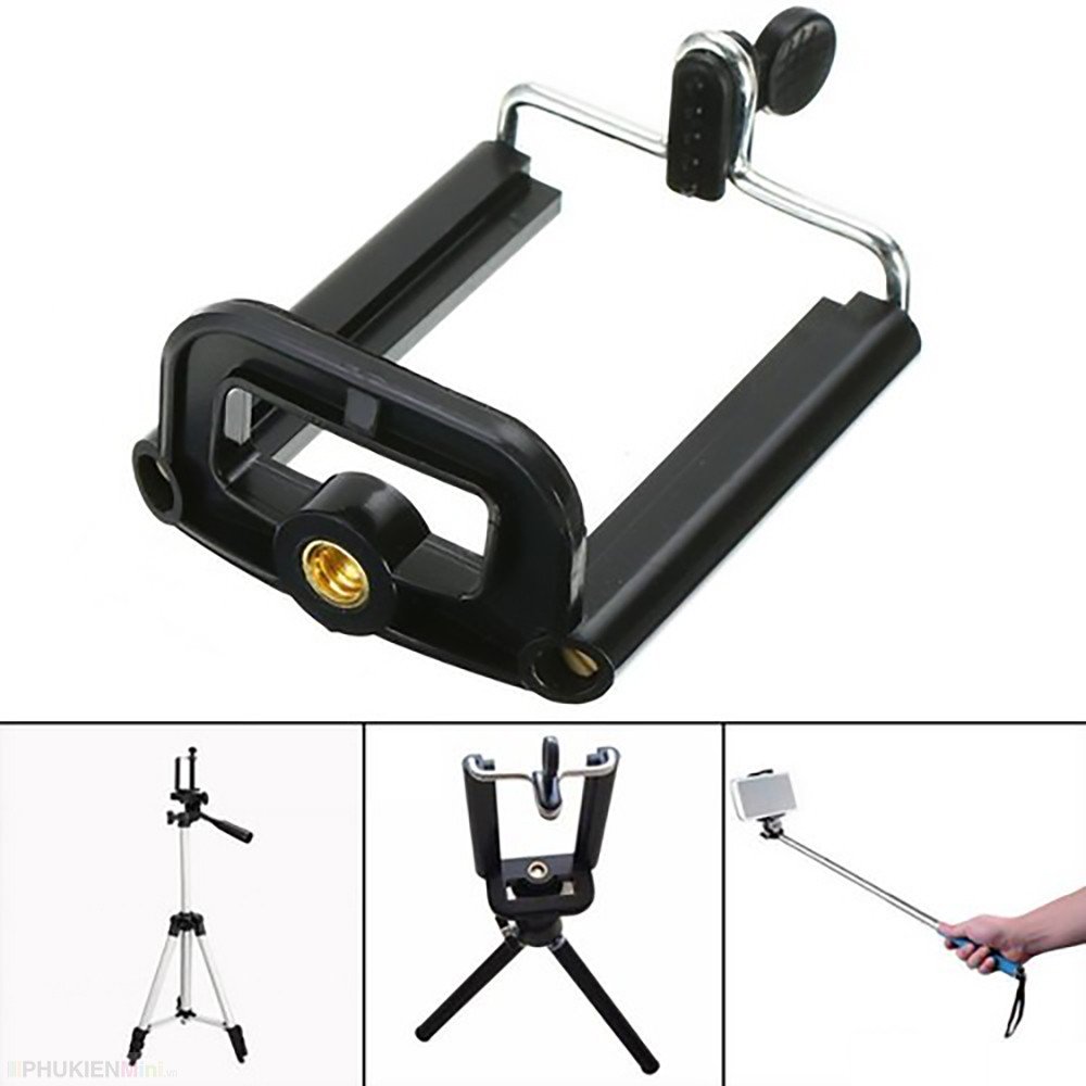 Đầu kẹp điện thoại cơ bản, kẹp gắn điện thoại lên giá đỡ tripod 3 chân (không gồm giá đỡ)