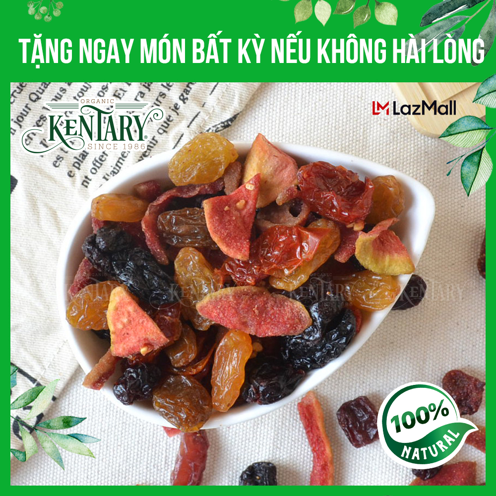 Trái cây sấy mix Kentary túi 200gr vị chua chua ngọt ngọt không chất bảo quản giúp da mướt, dáng xinh, ngừa lão hóa da - đồ ăn vặt