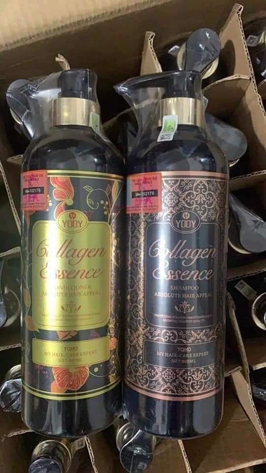 Cặp dầu gội+xả COLLAGEN ESSENCE - ITALY Mỗi cặp gồm 1 chai gội & 1 chai xả Dung tích: 800ml