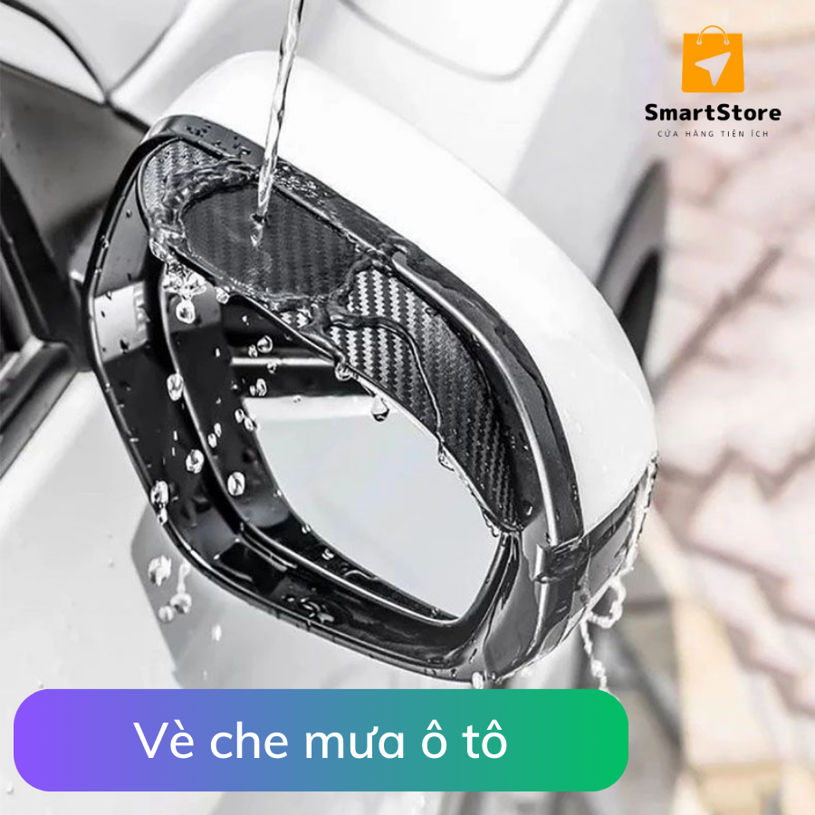 Bộ 2 miếng vè che mưa gương chiếu hậu chống bám nước ô tô