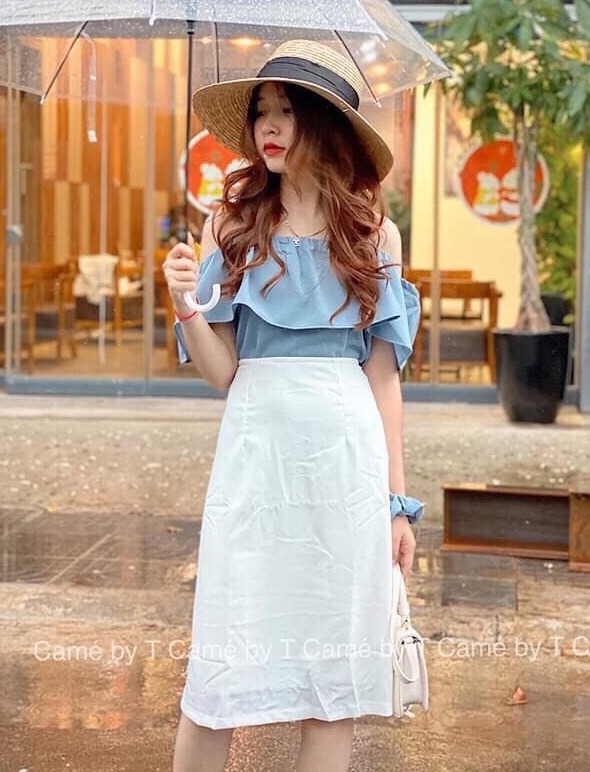 Áo Nữ 2 Dây Kiểu Kèm Chân Váy Siêu Trẻ Trung Tạo Dáng Thời Trang SUNI