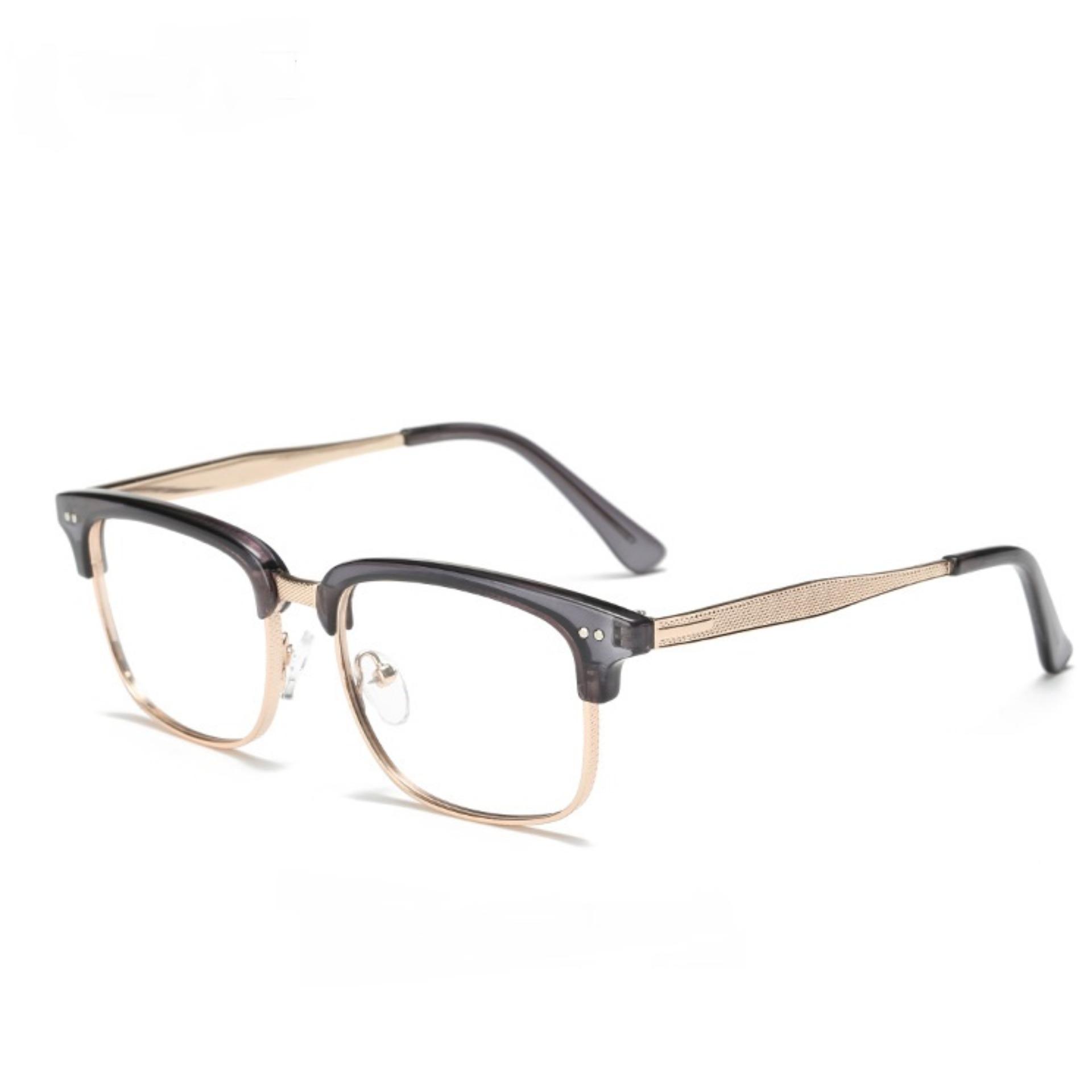 Gọng kính nam-nữ-unisex màu bạc hạn chế vi khuẩn Covid-19 kiểu dáng nửa gọng Hàn Quốc trẻ trung - mẫu mới 2020 - K50, gọng kính cận nữ hàng quốc, gọng kính cận, gọng kính cận nam Hàn Quốc, gọng kính kim loại, mắt kính hạn chế khuẩn Corona