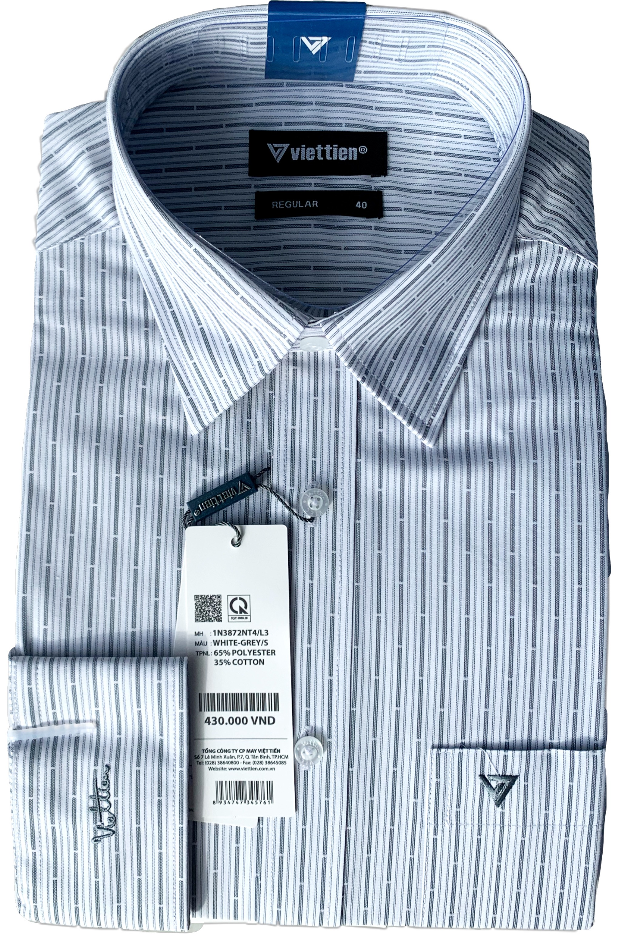 ÁO SỌC VIỆT TIẾN  DÀI TAY LAI BẦU 1N3872