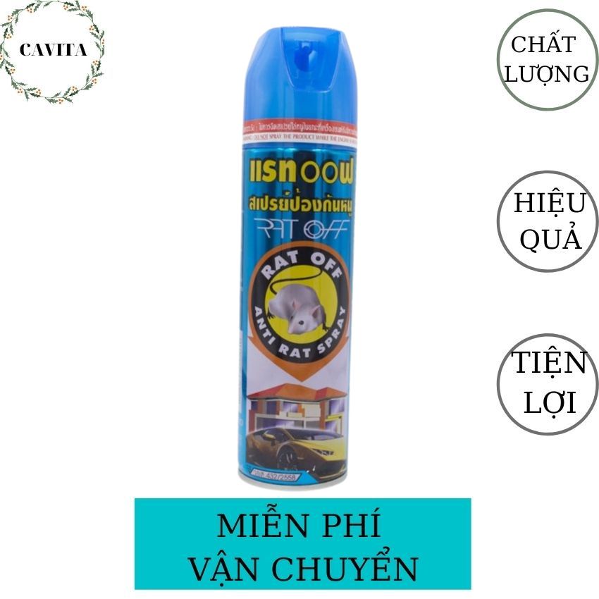 [FREESHIP] Xịt Đuổi Chuột Rat Off Thái Lan CAVITA đuổi sạch chuột nhanh chóng hiệu quả an toàn không độc hại-200ml