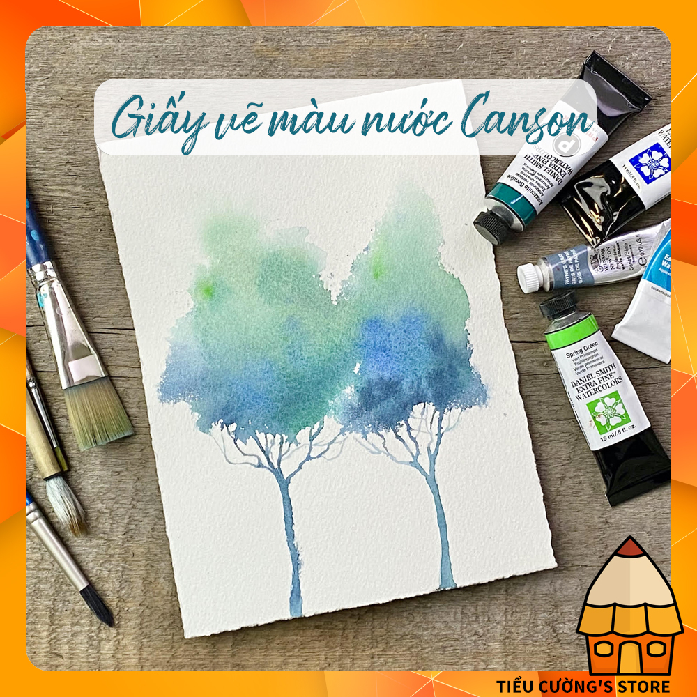Xấp 10 tờ Giấy vẽ màu nước chuyên nghiệp Canson 110gms và 220gms