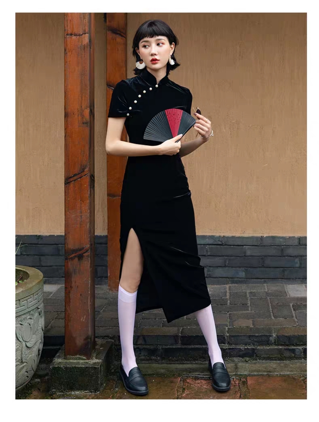 Sườn Xám Cách Tân Phom Dài Đính Hạt 40kg-70Kg