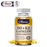 Alliwise Vitamin D3 5000iu Vitamin K2 (Mk7) 200mcg viên nang cho xương, răng, cơ bắp và hỗ trợ sức khỏe miễn dịch